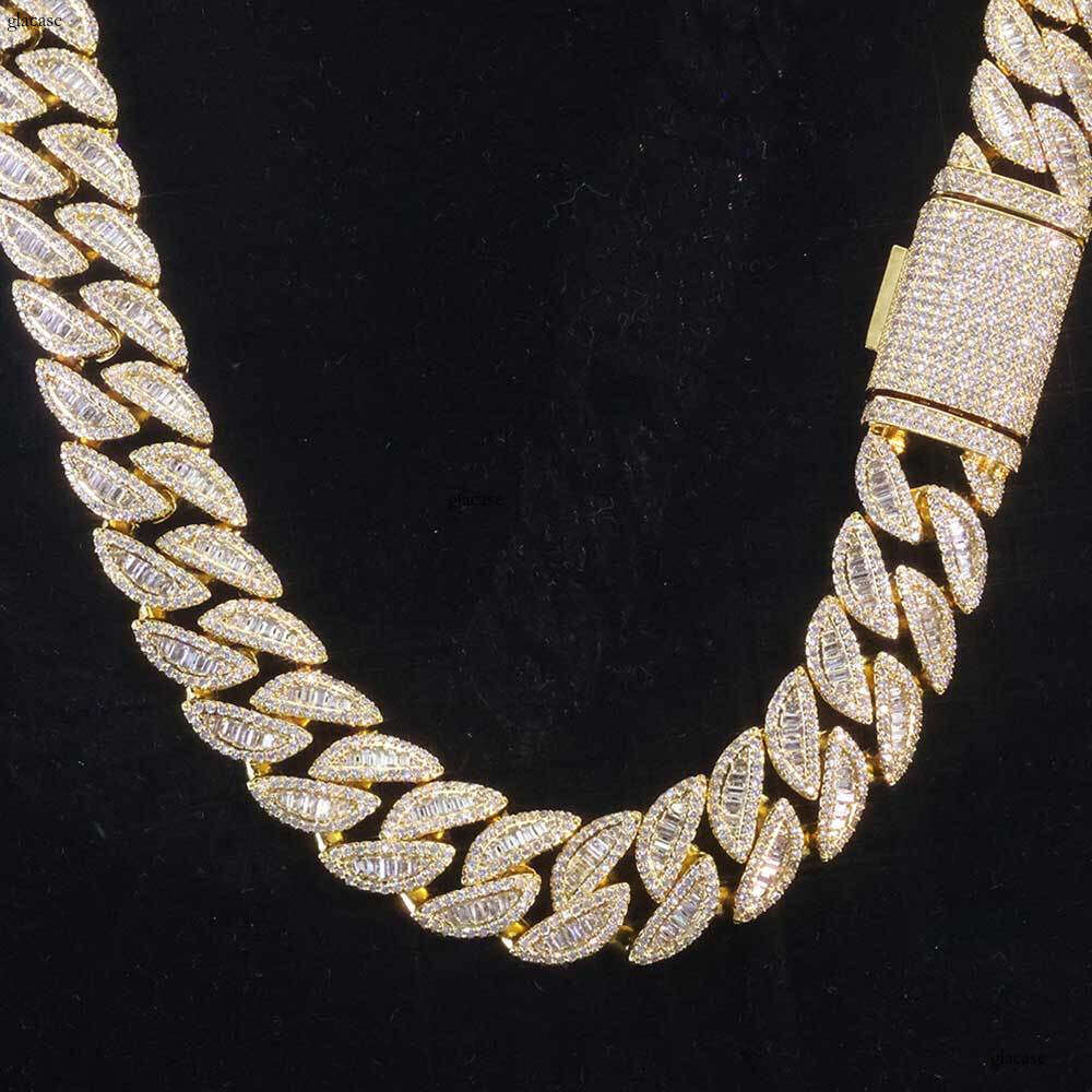 20mm Mixed Inlay T Cubic Moissanite chain Cuban Chain Hip Hop Jewelry High-end Accessories Men's Necklace