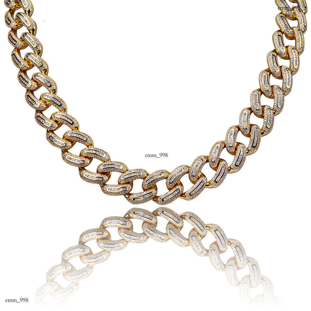 Hip Hop Cuban Chain 18MM Inlaid Bracelet Full Dia Unisex Necklace Trendy Accessories