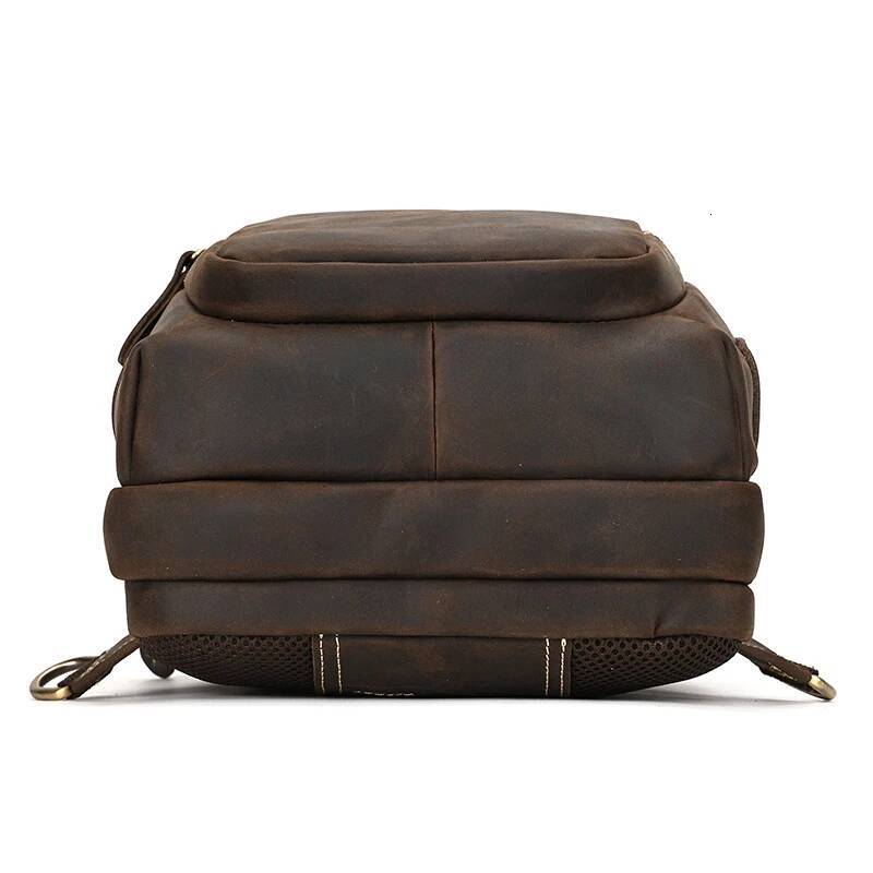 High Capacity For Men Crossbody Single Shoulder Bagpack Man Travel Chest Bag Pack Genuine Leather
