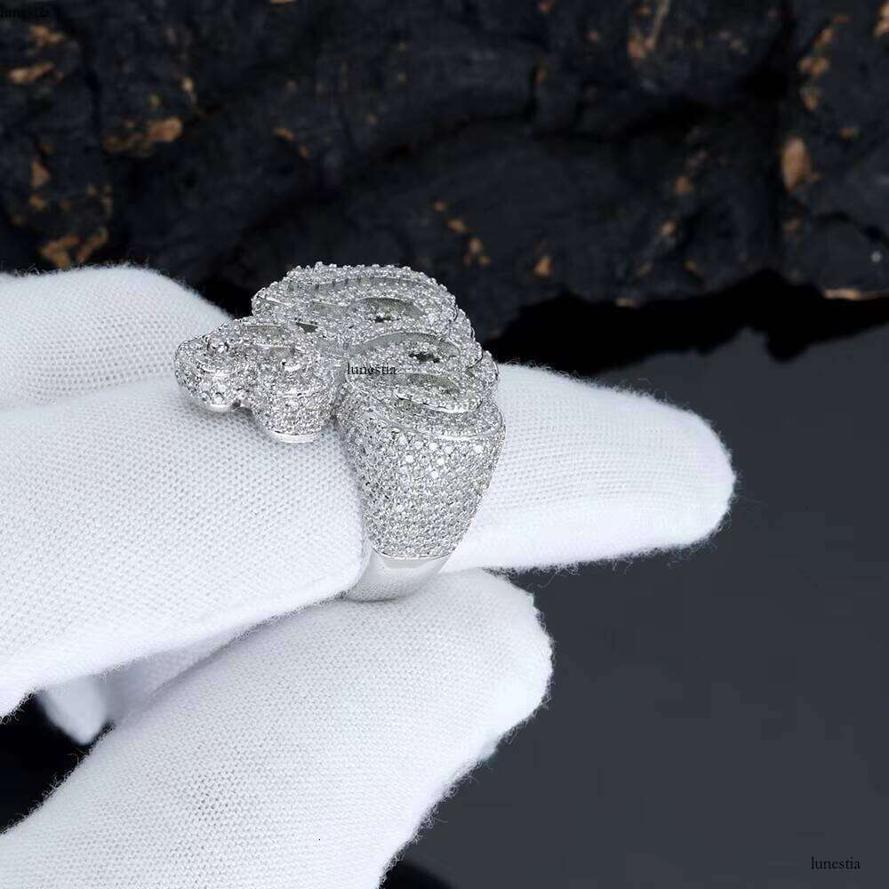 NUOYA New Design Iced Out Dia Allah Hip Hop Jewelry Fashion Sier Gold Plated Fire Ring for Men Women