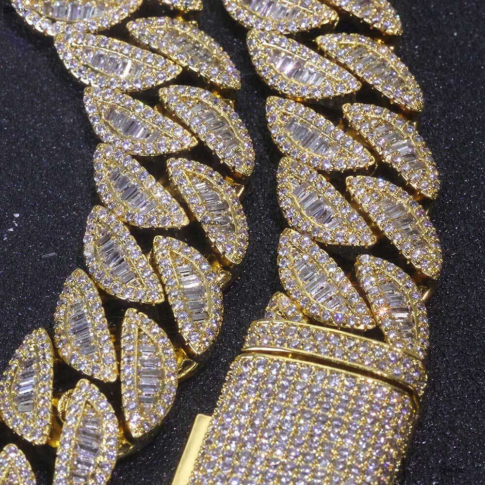 20mm Mixed Inlay T Cubic Moissanite chain Cuban Chain Hip Hop Jewelry High-end Accessories Men's Necklace