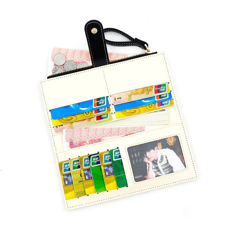 Black And White Long Japanese Style Simple Cute Cat Pattern Print 80% Off Luxury Bag Multi-functional Large Capacity Women's Clutch