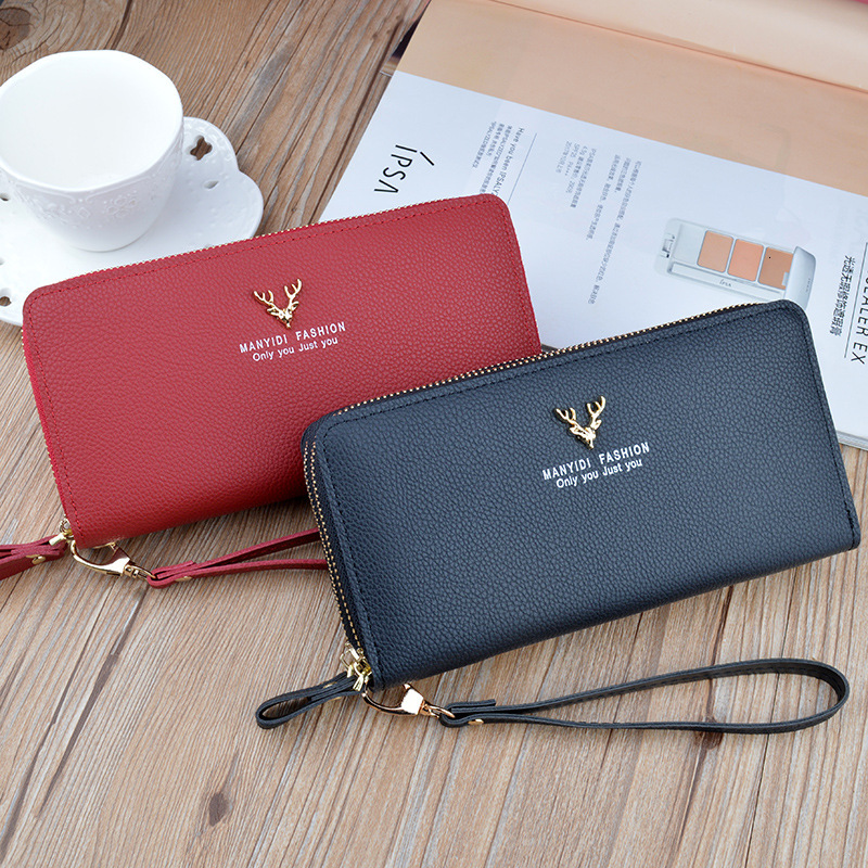New Women's Wallet Designer Bag Long Clutch Double Zipper Leather Wallet Phone Bag Fashion Simple Luxury Bag Large Capacity Double Layer Wallet