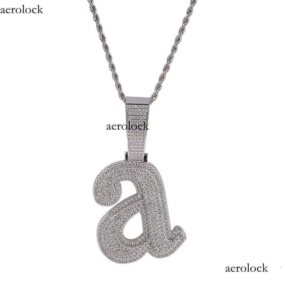 Hip Hop Necklace Letter A Fashion Trend Kendrick Lamar Style Sterling Silver Inlaid Moissanite chain Creative Pendant