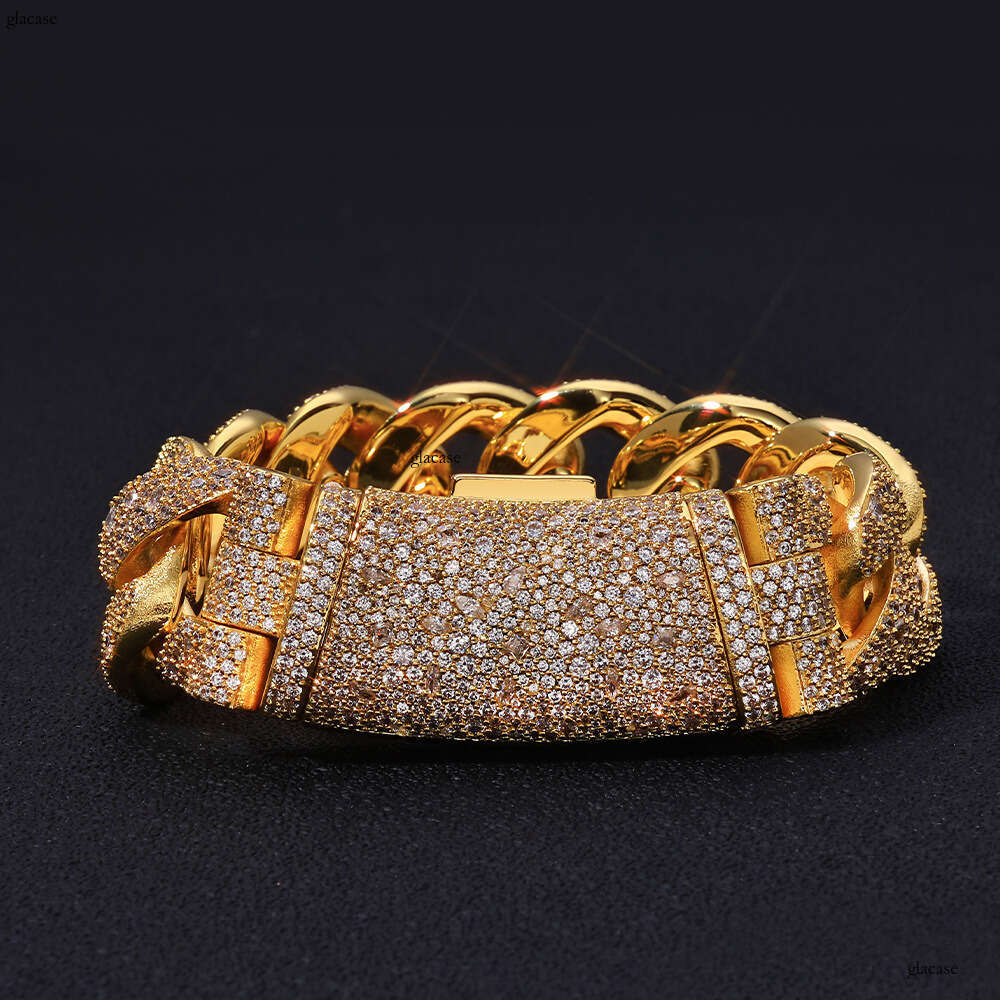 22mm Bubble Cuban Chain High-Quality Jewelry Full Dia Bracelet Men's Hip-Hop Trendy Accessories
