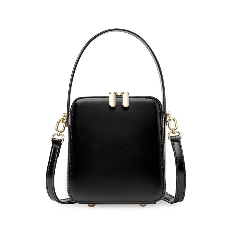 Women's New Fashion Genuine Leather Box Light Luxury Crossbody Handbag Shoulder Bag