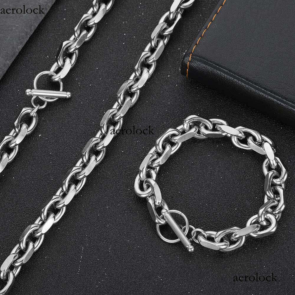 Sterling Silver Cross O Chain Bracelet Necklace Trendy Men Hip Hop Personality Fashion Rap Street Dance Accessories