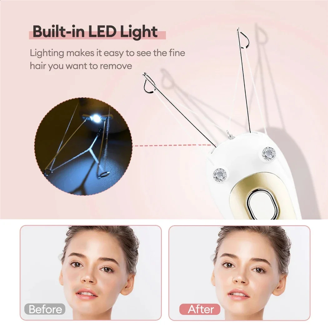Women Electric Hair Epilator Body Hair Remover Cotton Thread Defeatherer Depilator Face Razor Face Leg Arm Hair Remover 250805