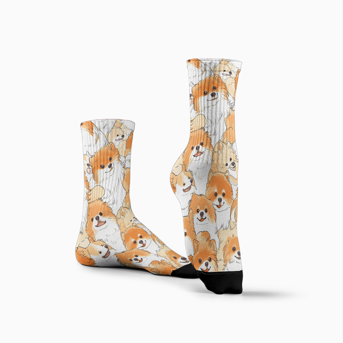 Cute Pomeranian Collage Unisex Tube Designer Socks C138