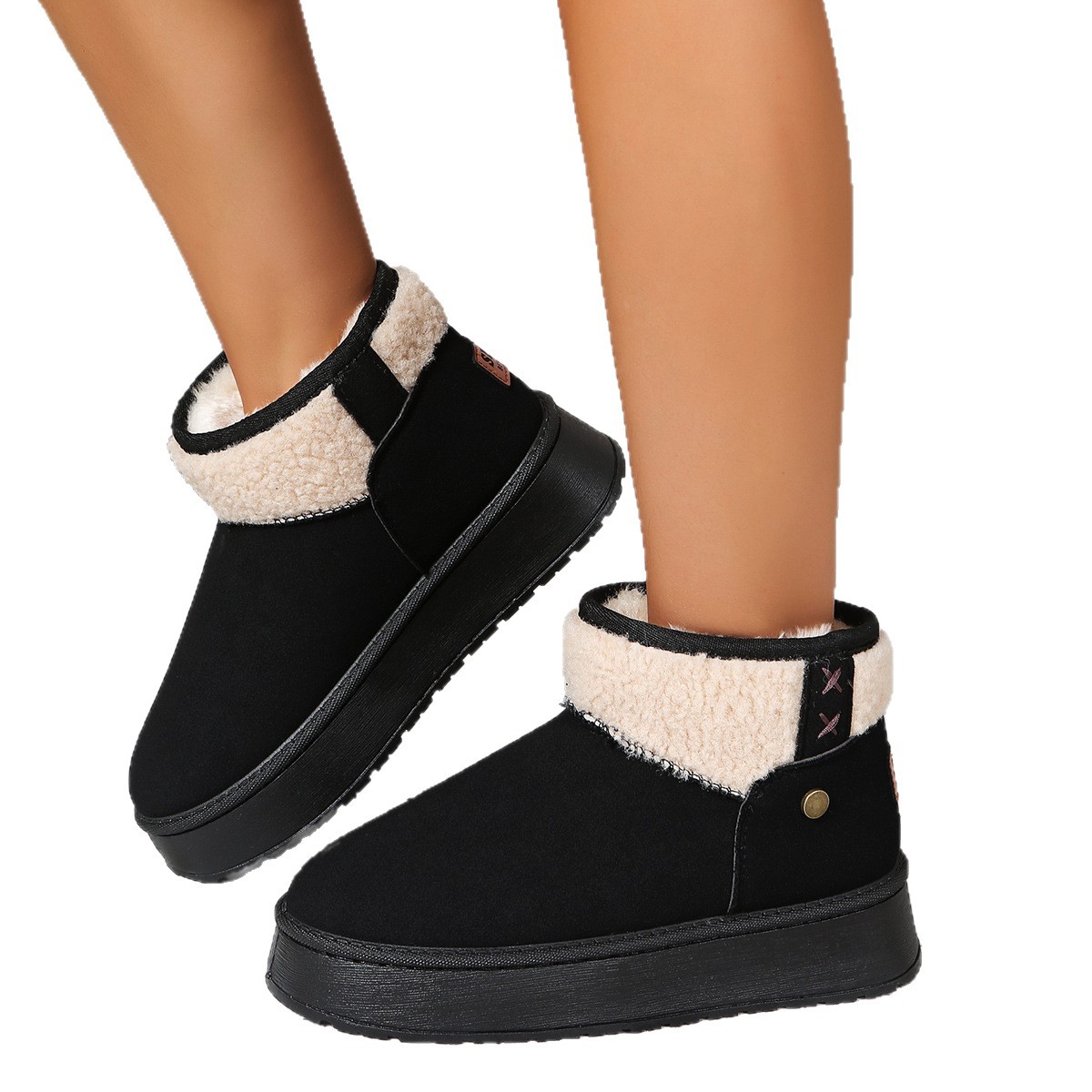 new Free delivery designer woman boots Thick and warm cotton boots workwear boots outdoor non slip cotton shoes