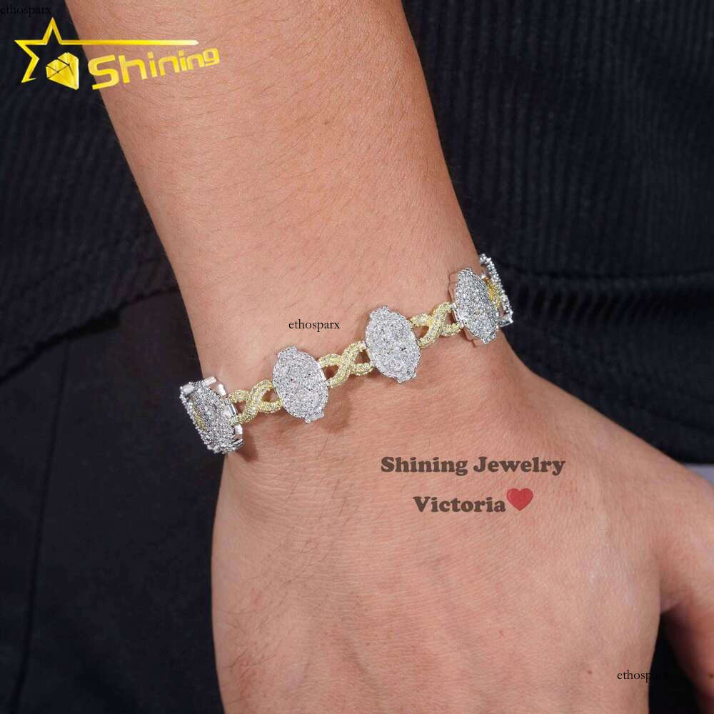 New Arrival Rapper Jewelry Custom Sier VVS Moissanite Dia Dollar Pendant Infinity Link Cuban Bracelet for Men