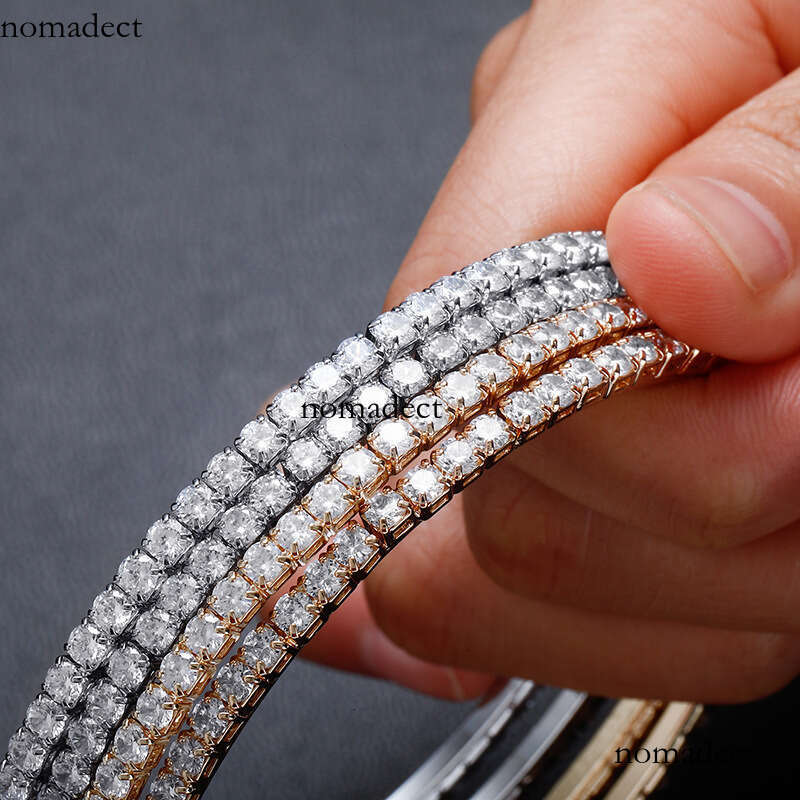 INS 3CM-10CM Single Row Zircon Simple Hoop Earrings Hip Hop Personality Ear Jewelry