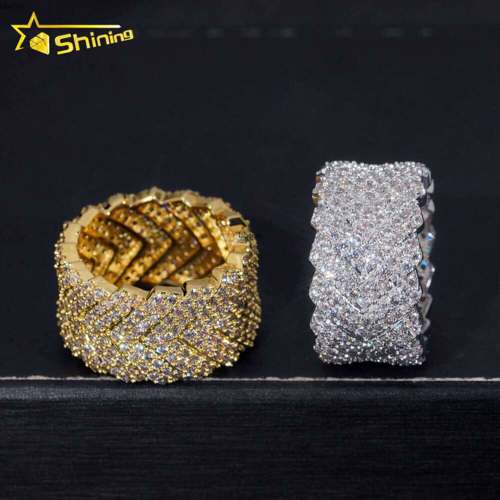 Wholesale Price Fashion Jewelry Iced Out Brass CZ Dia Ring Gold Plated Men Women Hip Hop Finger Rings
