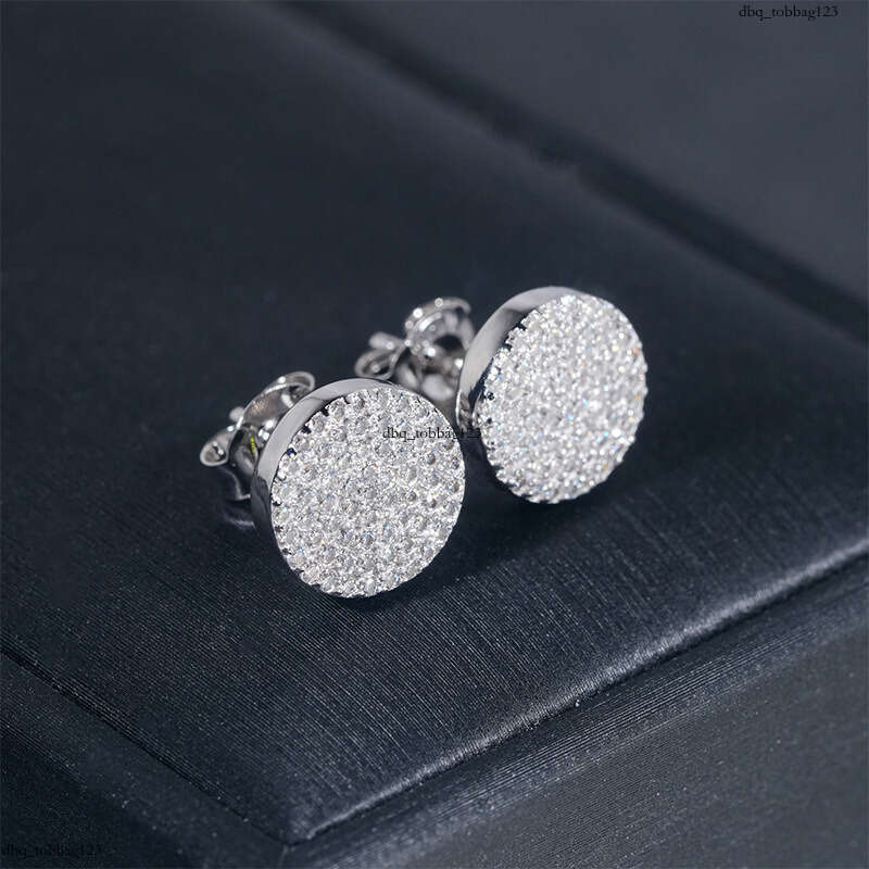 Wuzhou Classic for Men and Women Sier Moissanite Full Inlay Hot-Selling Earrings