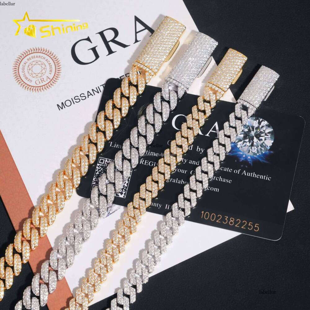 Hip-Hop Men's Pure Sier 8mm 10mm 2 Rows Iced Silicone Cuban Bracelet
