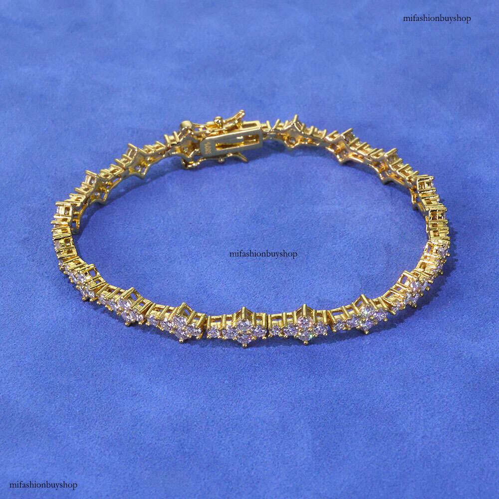 Hip Hop 6.5mm Buckle Airplane Tennis Chain Trendy Jewelry Bracelet Simple Versatile Accessory