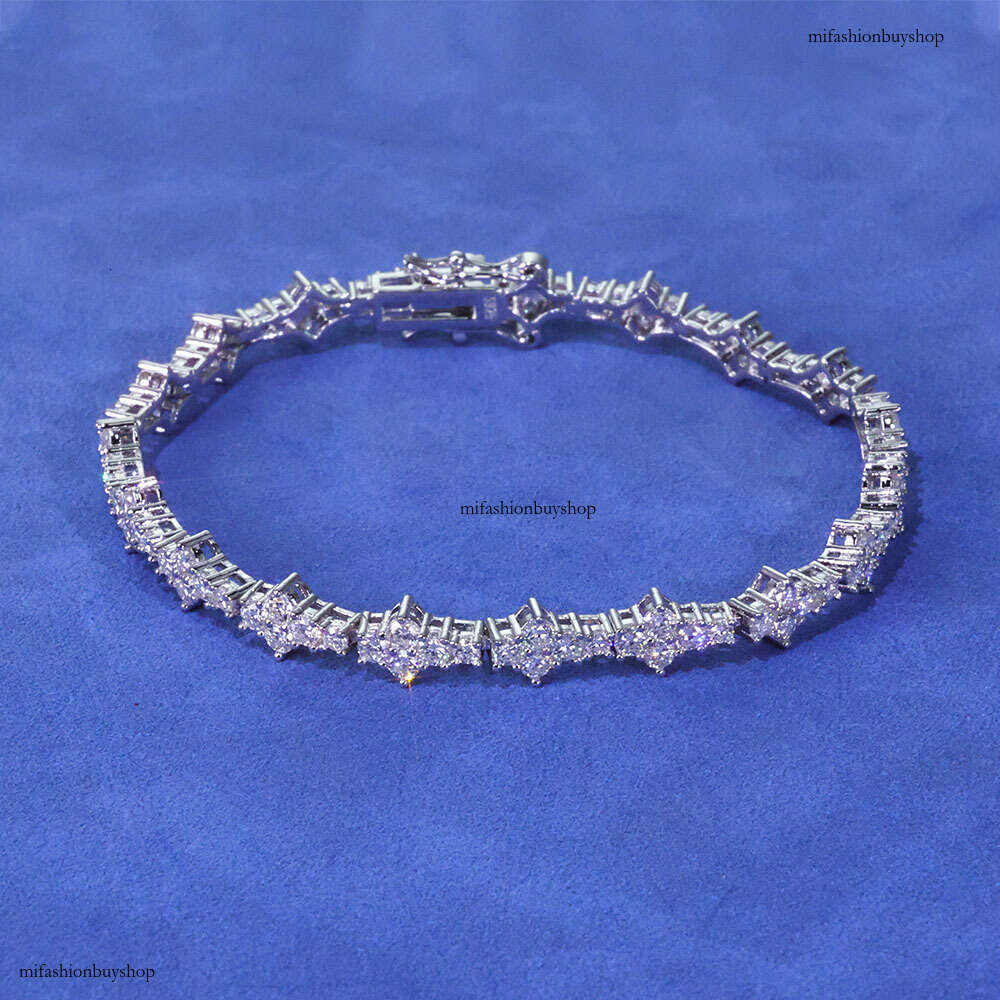 Hip Hop 6.5mm Buckle Airplane Tennis Chain Trendy Jewelry Bracelet Simple Versatile Accessory