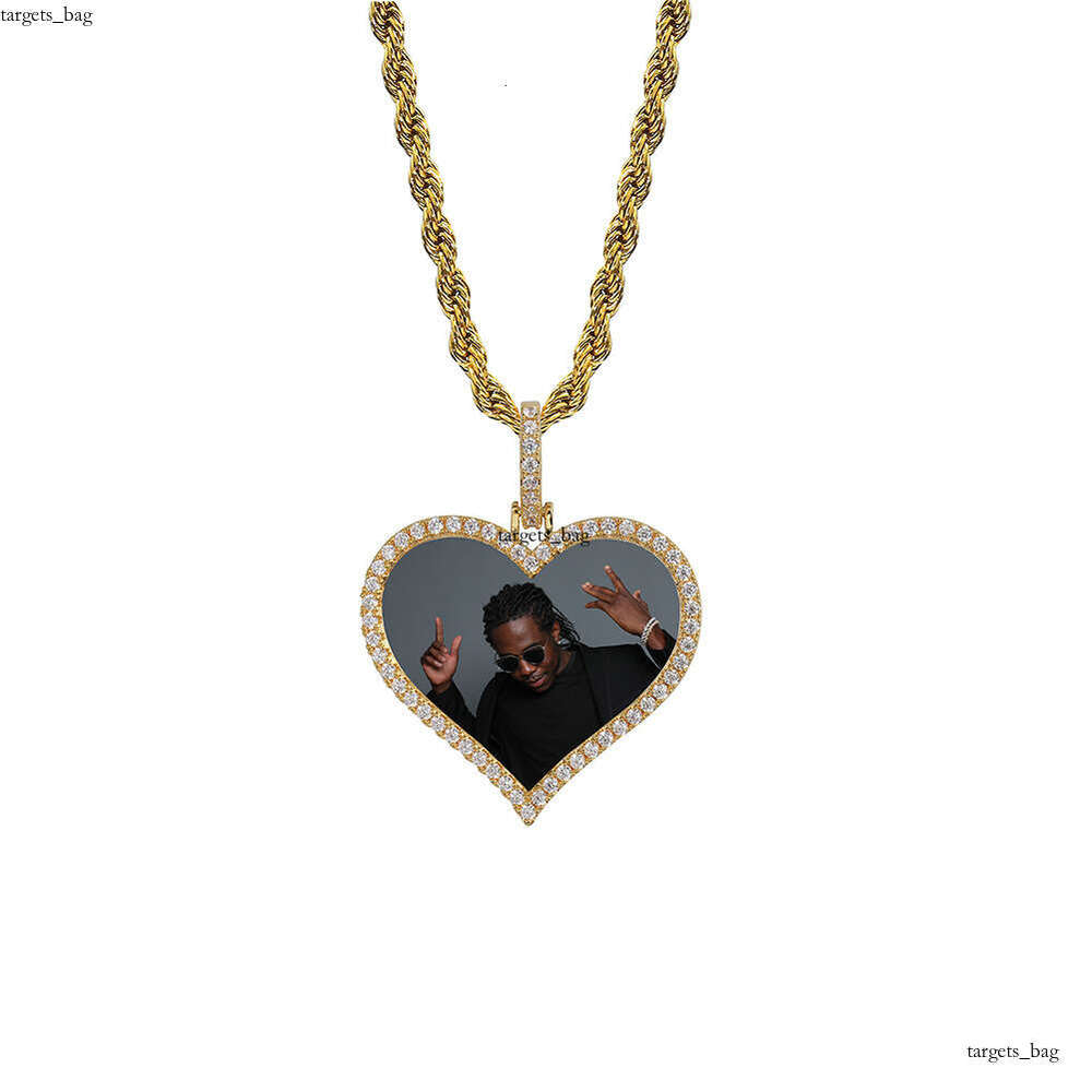INS Style Fashion Heart Wings Photo Frame Pendant Jewelry Necklace Accessories