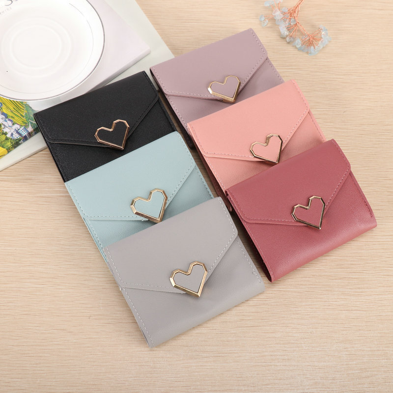 New Metal Small Clear Luxury Bag Heart-shaped 70% Off Simple Small Wallet Short Women's Wallet High-end Daily Versatile