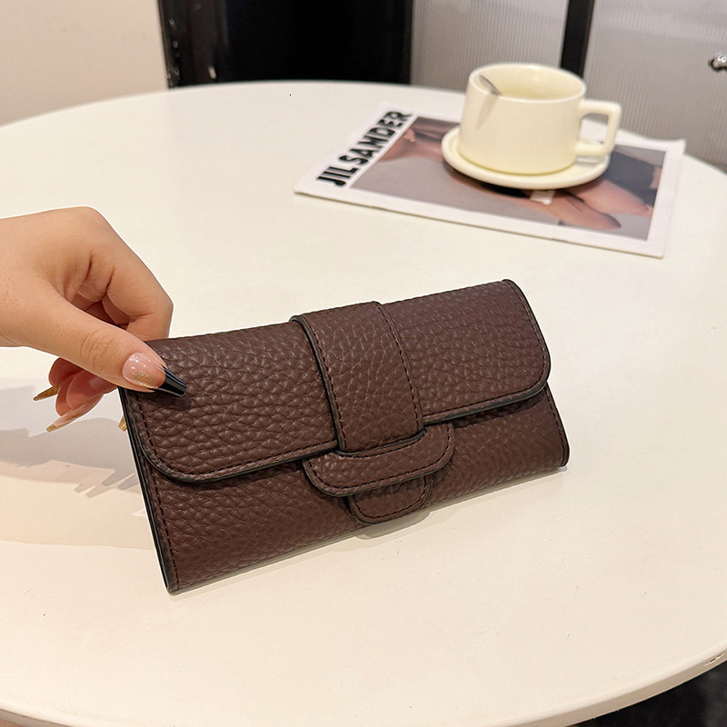 2025 New Luxury Bag Women's Long Wallet Korean Fashion Lychee Pattern Wallet Designer Bag Cross-border Wholesale Large Capacity Card Holder