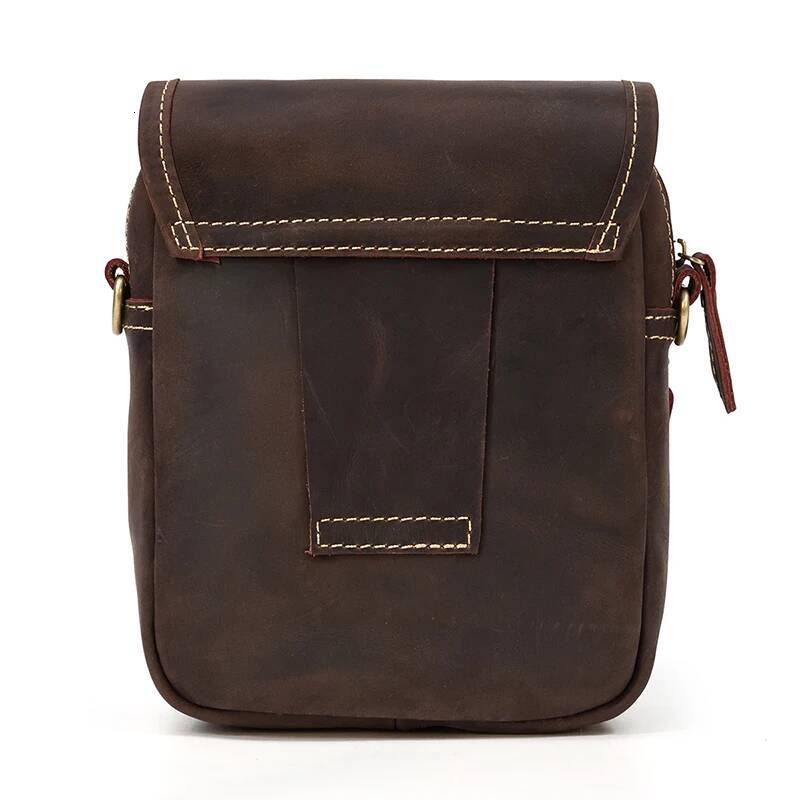 MAHEU Vintage Leather Small Shoulder Bags for men Crossbody Mini Sling Bag Belt Pouch For Men Male Waist Pack