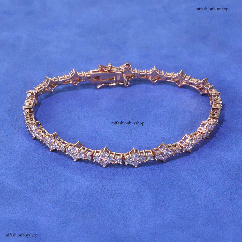 Hip Hop 6.5mm Buckle Airplane Tennis Chain Trendy Jewelry Bracelet Simple Versatile Accessory
