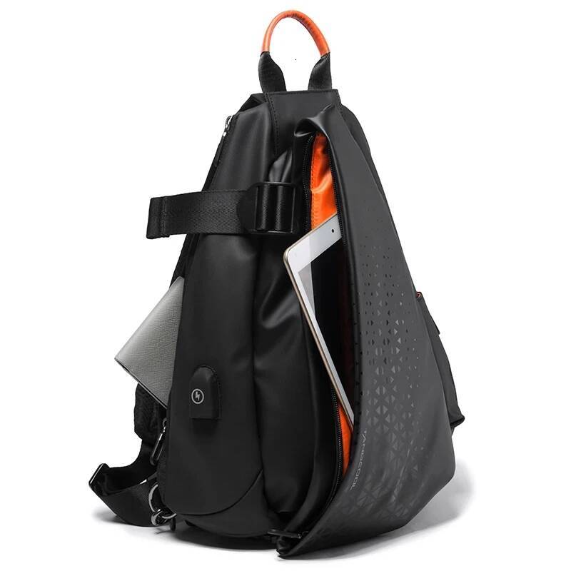 Tangcool Men's Fashion Large-capacity Bike Shoulder Waterproof Sport Hiking Trip Crossbody Bag Tide Cool Chest Bags for men