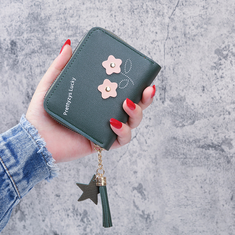 2025 Short Wallet For Women Zipper Coin Purse Cute Flower Korean Style Luxury Bag New Mini Fresh Coin Purse
