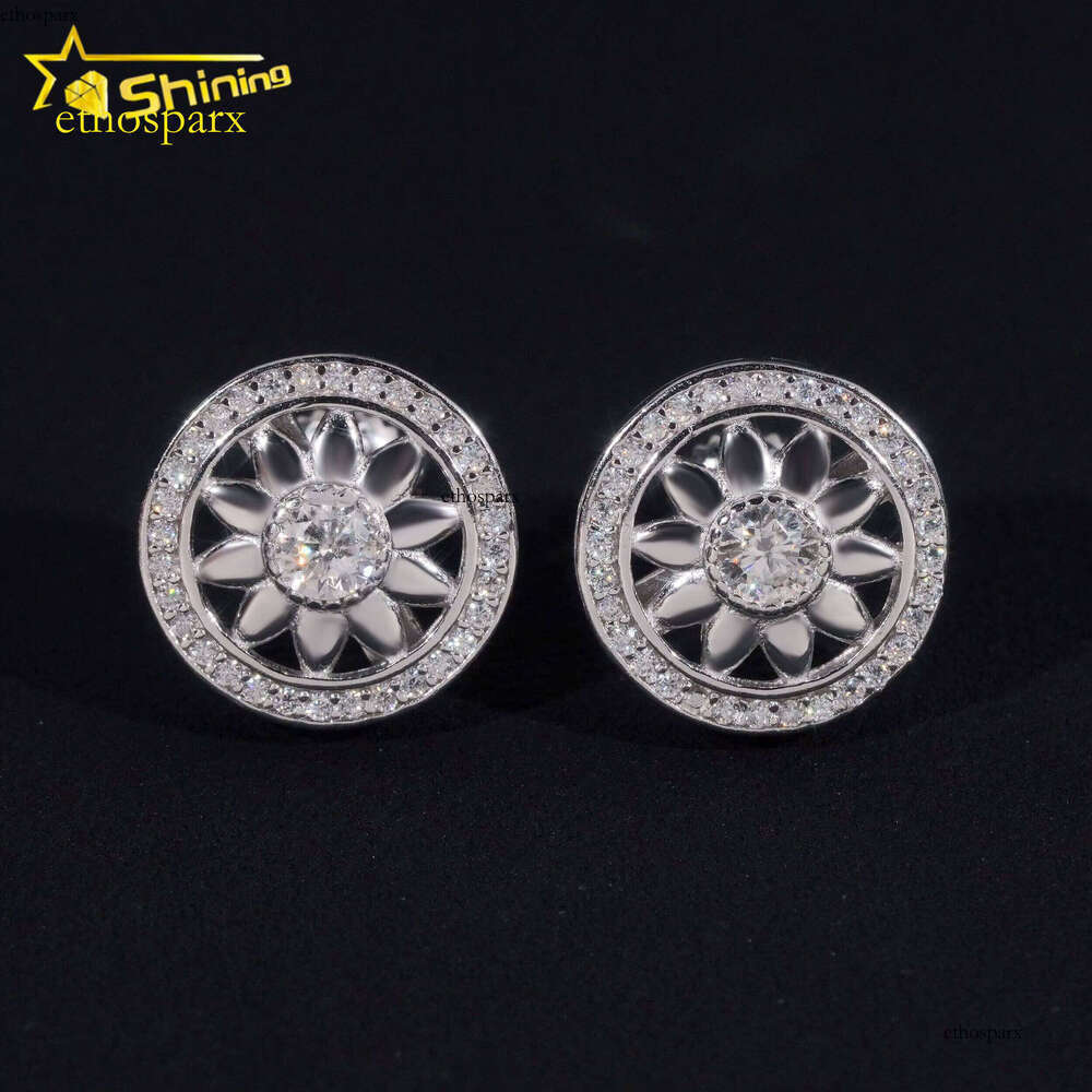 Promotion Price Pass Tester GRA Certified VVS Dia Fully Iced Out Hip Hop Sier Jewelry Moissanite Stud Earrings