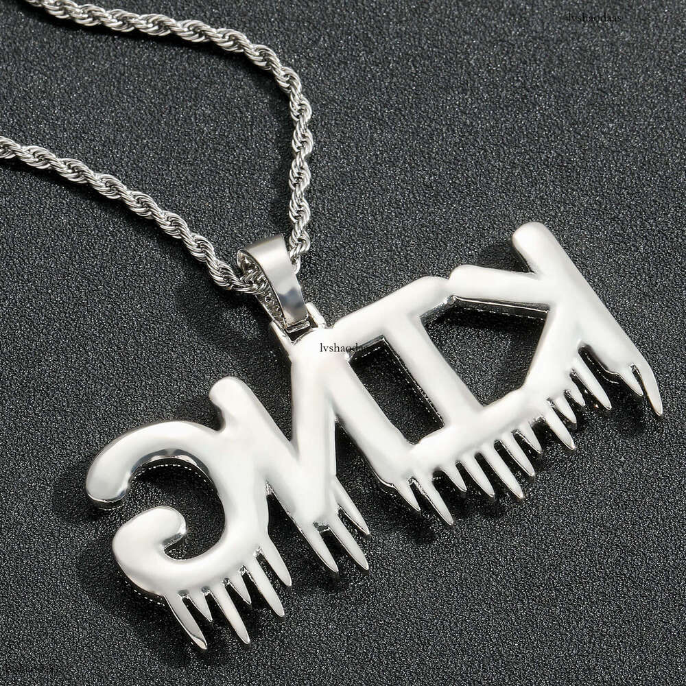 Solid Water Drop DIY Splicing Letter Pendant Hip Hop Sterling Silver Inlaid Moissanite chain English Private