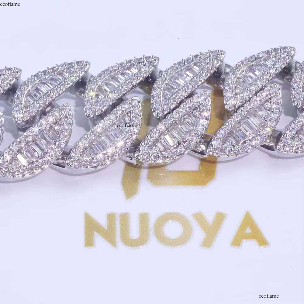 NUOYA 20MM Mixed Inlay T Shaped Cuban Link Chain Full Iced Out Cubic Zirconia Hip Hop Jewelry Gold Plated Bracelet