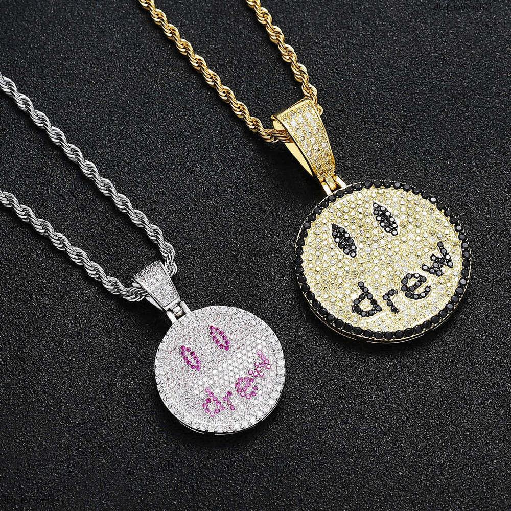 Justin Bieber Style Hip-Hop Drew Smiley Face Pendant High-Quality Couple Necklace
