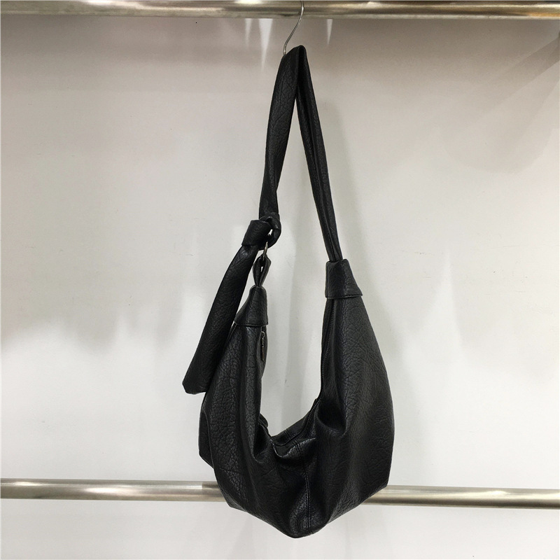 Soft Leather Wrinkled Dumpling Lazy Style Casual Versatile Shoulder Bag ddmymoon