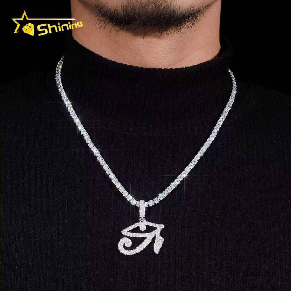 Premium Jewelry Iced Out Gold-Plated Sier Hip-Hop Moissanite Eye Charm Pendant