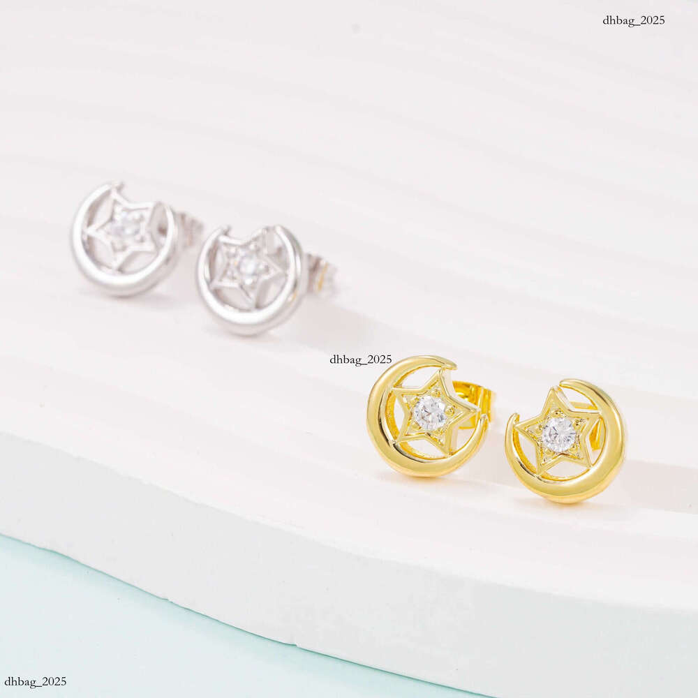 ICED OUT New Creative Moon Star Sier Moissanite Trendy Must-Have Earrings