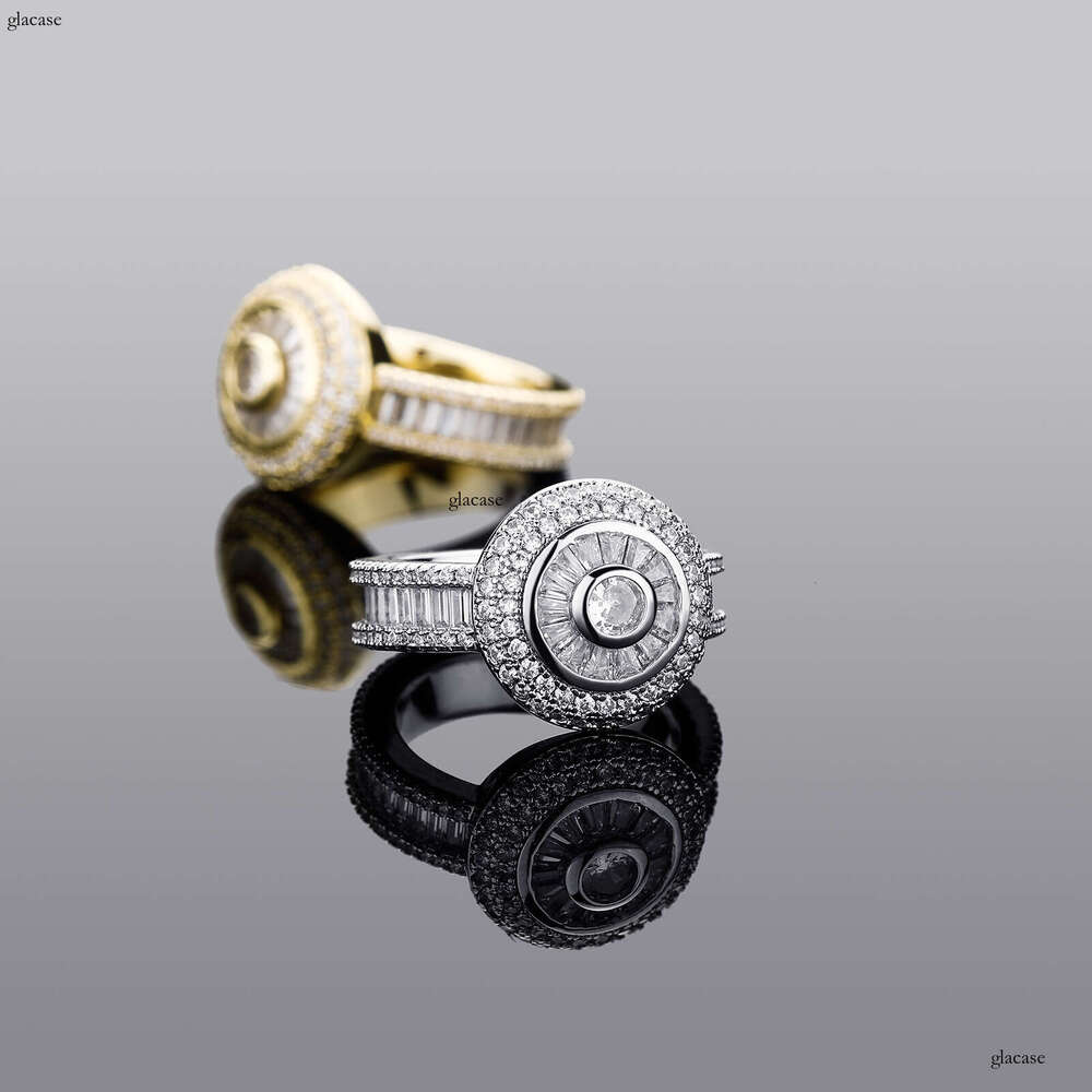 INS Internet Celebrity Round Diamond Trapezoid Splicing Unisex Street Hip-Hop Personality Light Luxury Ring