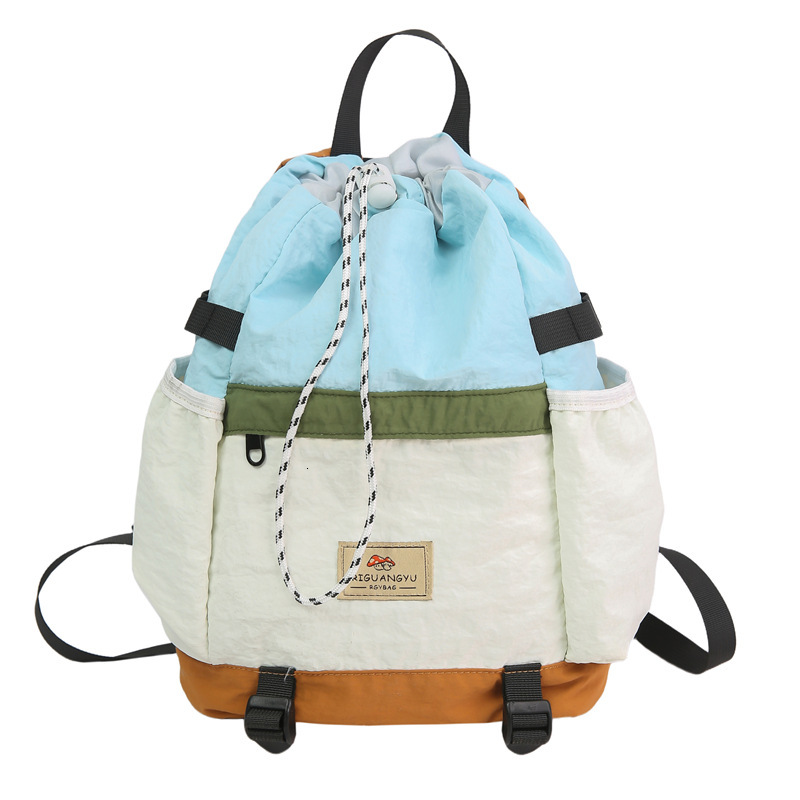 Mountain Style INS New High-Value Fresh Color-Block Backpack Couple Lightweight Hiking Large Capacity Double Shoulder Bag ddmymoon