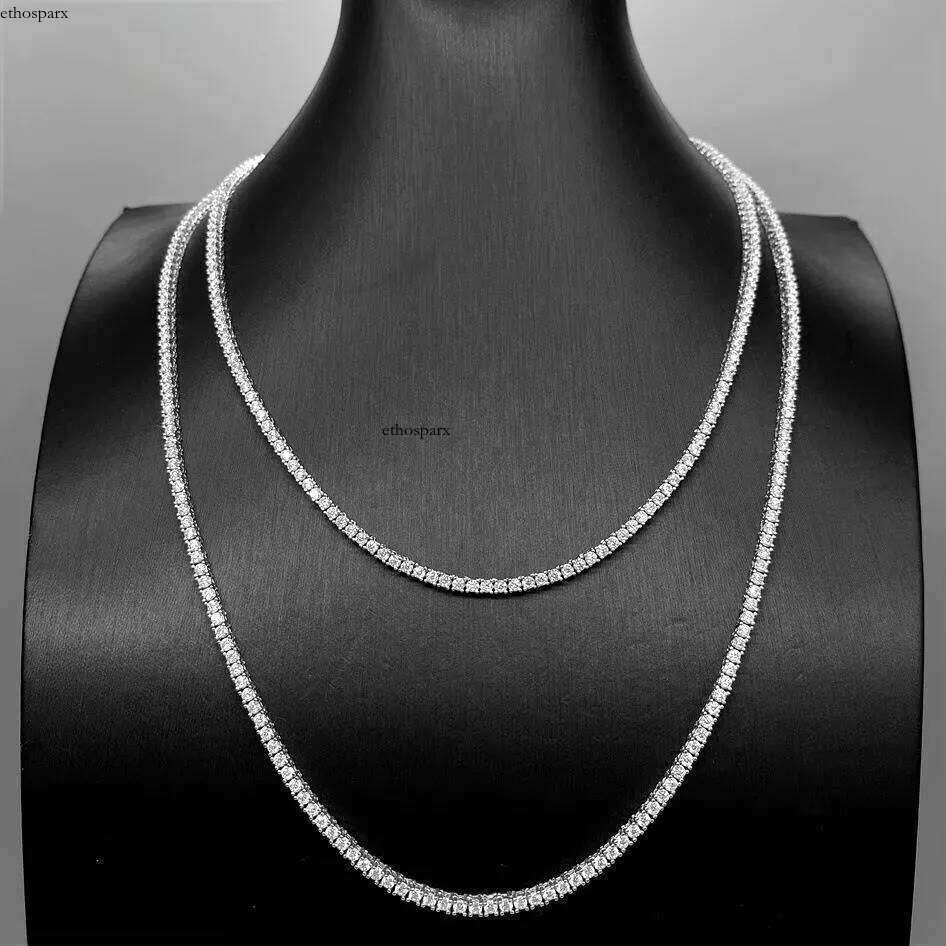 Hot Selg 2mm Sier Mosan Single Row Tennis Chain Hiphop Jewelry For Men And Women