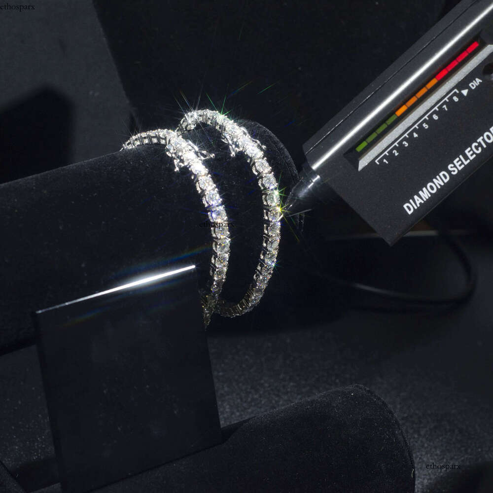 Hot Selling 3MM Vvs Moissanite Tennis Chain Necklace Iced Out Round Brilliant Cut Dia Sier Fine Bracelet
