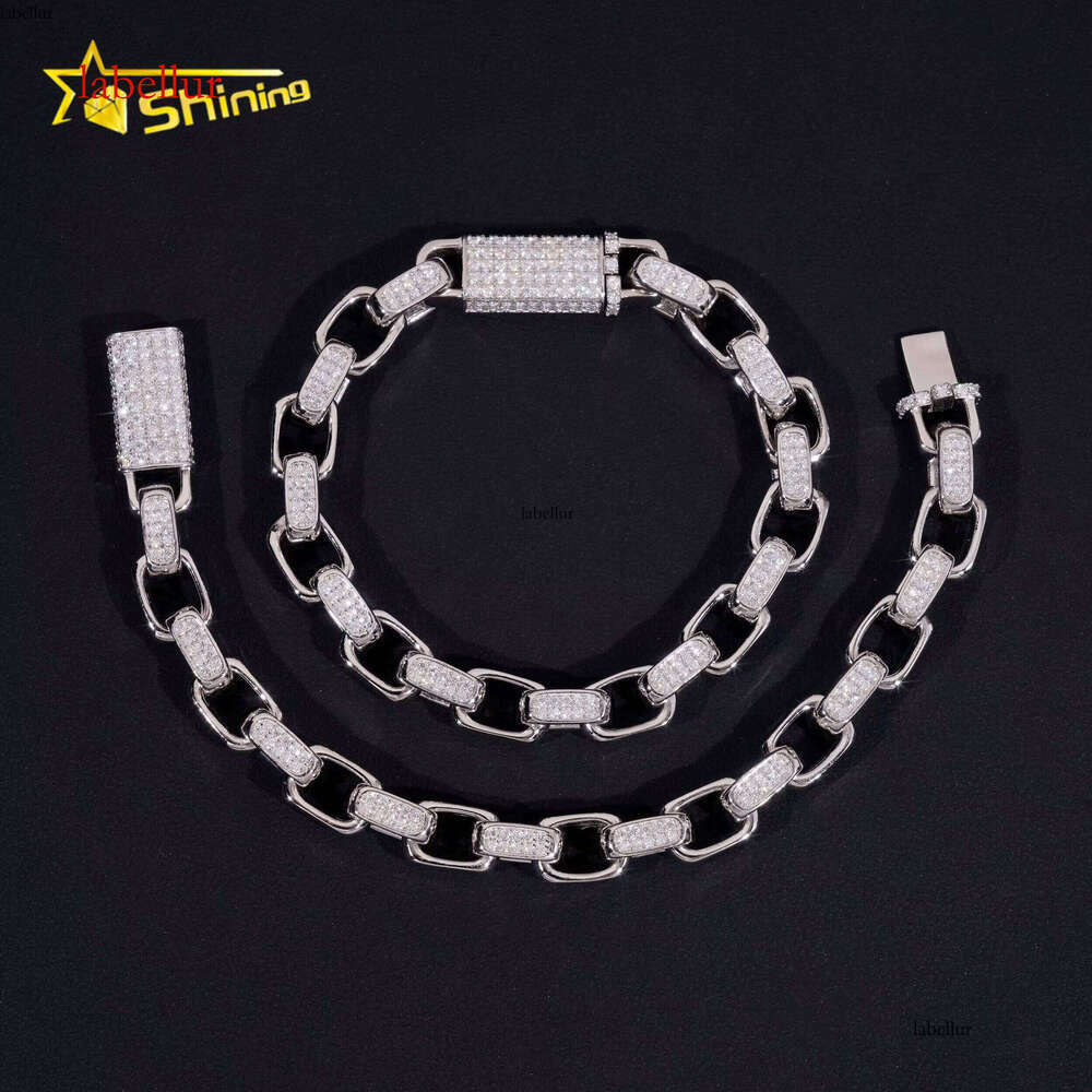 Shining Wholesale Price Sier Hip Hop Jewelry Iced Out Moissanite Cuban Bracelet Pass Tester