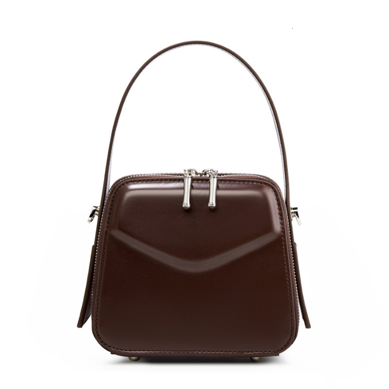 25 Spring Summer New Niche Design Ear-Hanging Series Handheld Brim Genuine Leather Women's Commuter Crossbody Bag