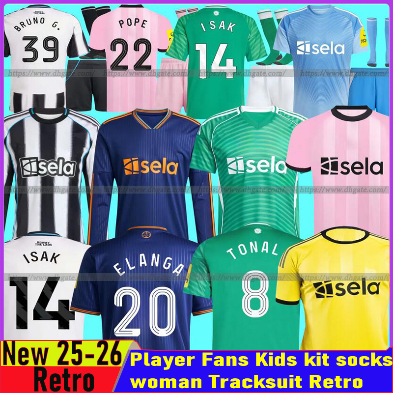 newcastled united 25 26 newcaslte united Soccer Jerseys ISAK NUFC third UNITEDS JOELINTON TRIPPIER Retro Football Shirt Men Kids kit sets newcastled united jersey