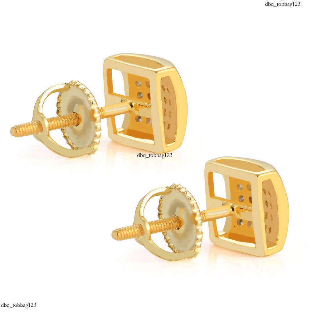 New Square and Curved Iced Out VVS Trendy Men's Hip-Hop Earrings