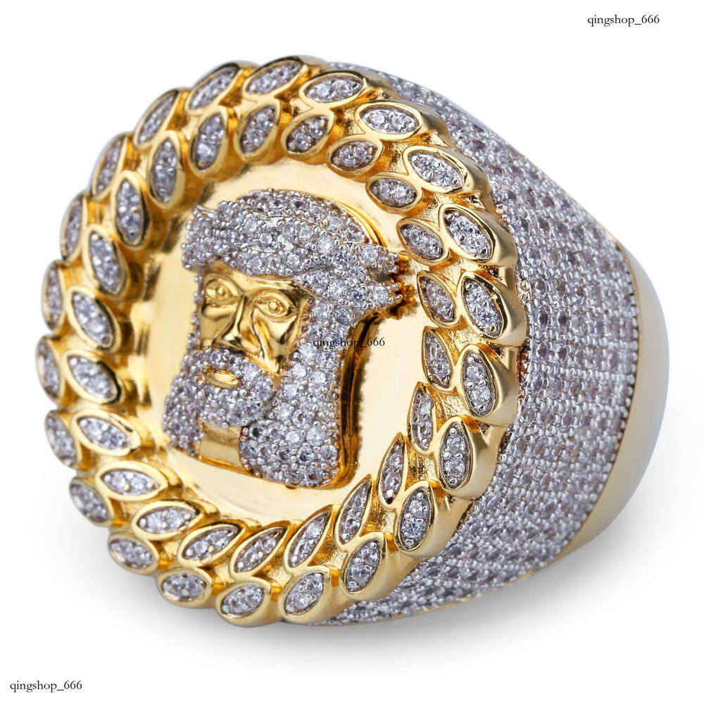 Men's Avatar Personality Micro Paved Full Zircon Hip Hop Ring Jewelry