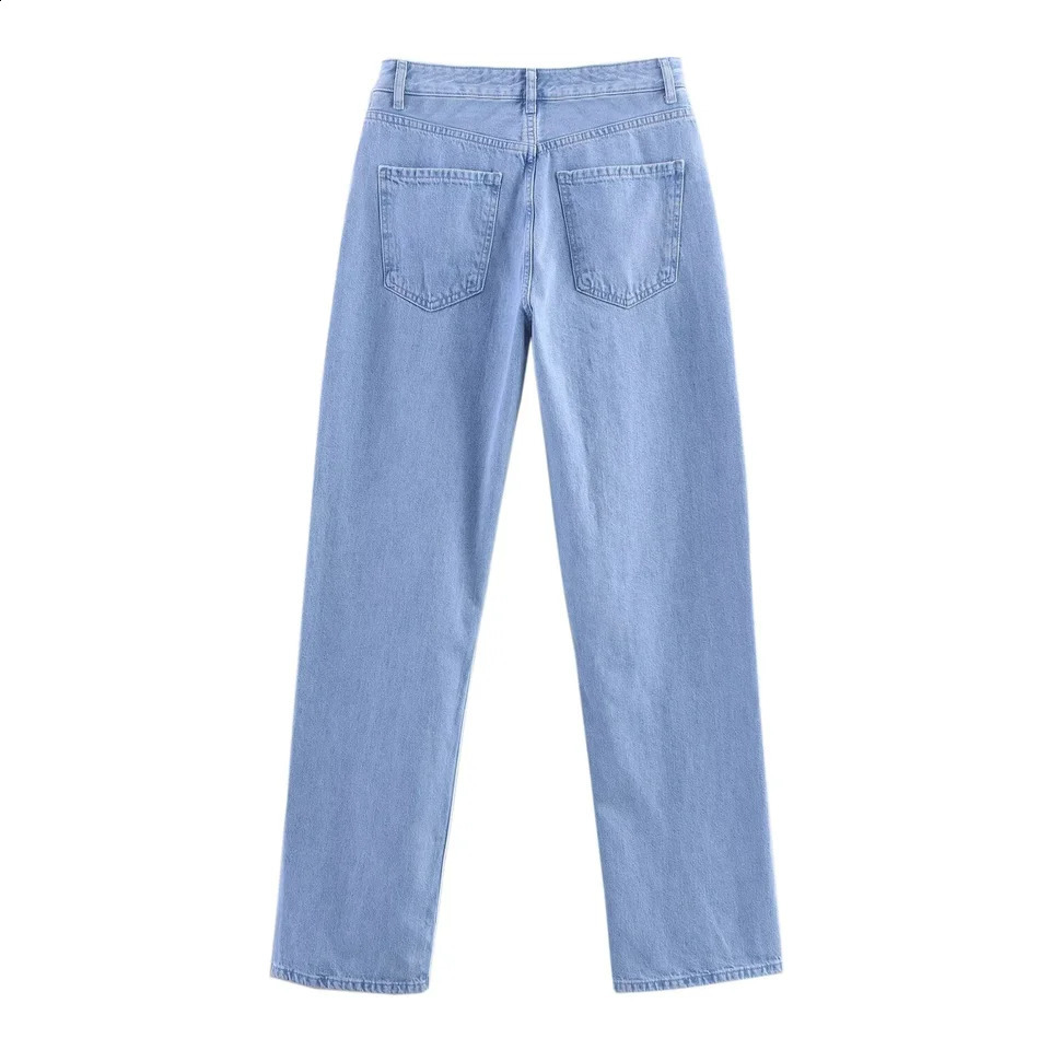 BSK TRAF2025 autumn womens casual fashion contrast color lapel long-sleeved short denim top straight trousers 250808