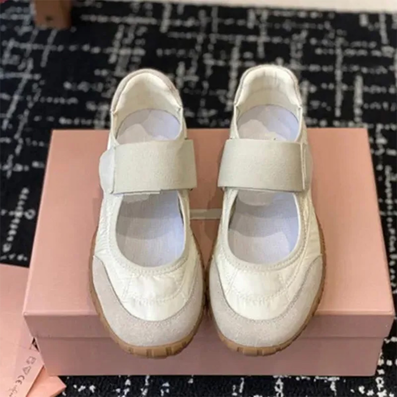 Tyre technical fabric and suede ballerinas designer spring summer sneakers womens casual shoes soft comfortable sheepskin padded sports shoes with suede upper Mb