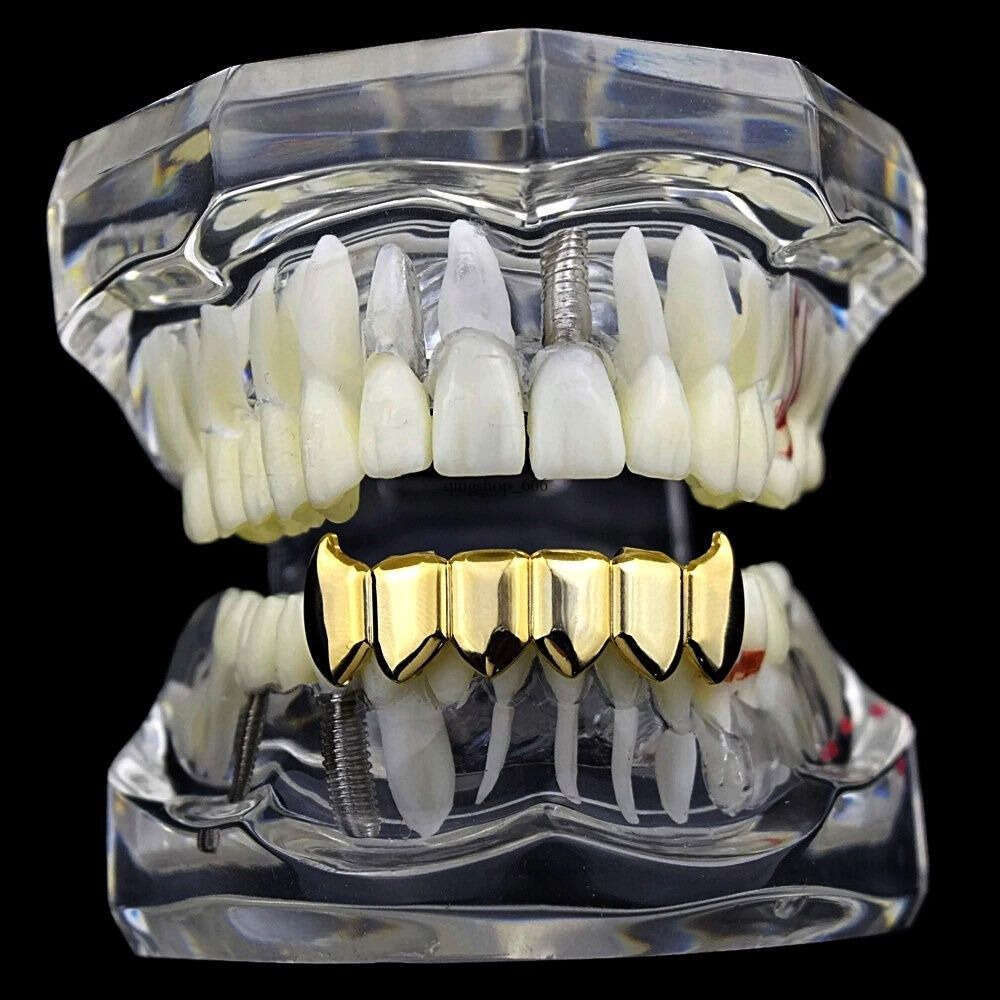 New HIPHOP Gold Grillz Decorative Teeth Set