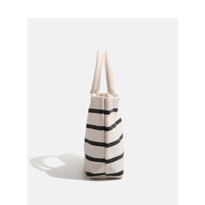 Handheld Shopping Korean Fashion Simple Striped Bag for Women ddmymoon