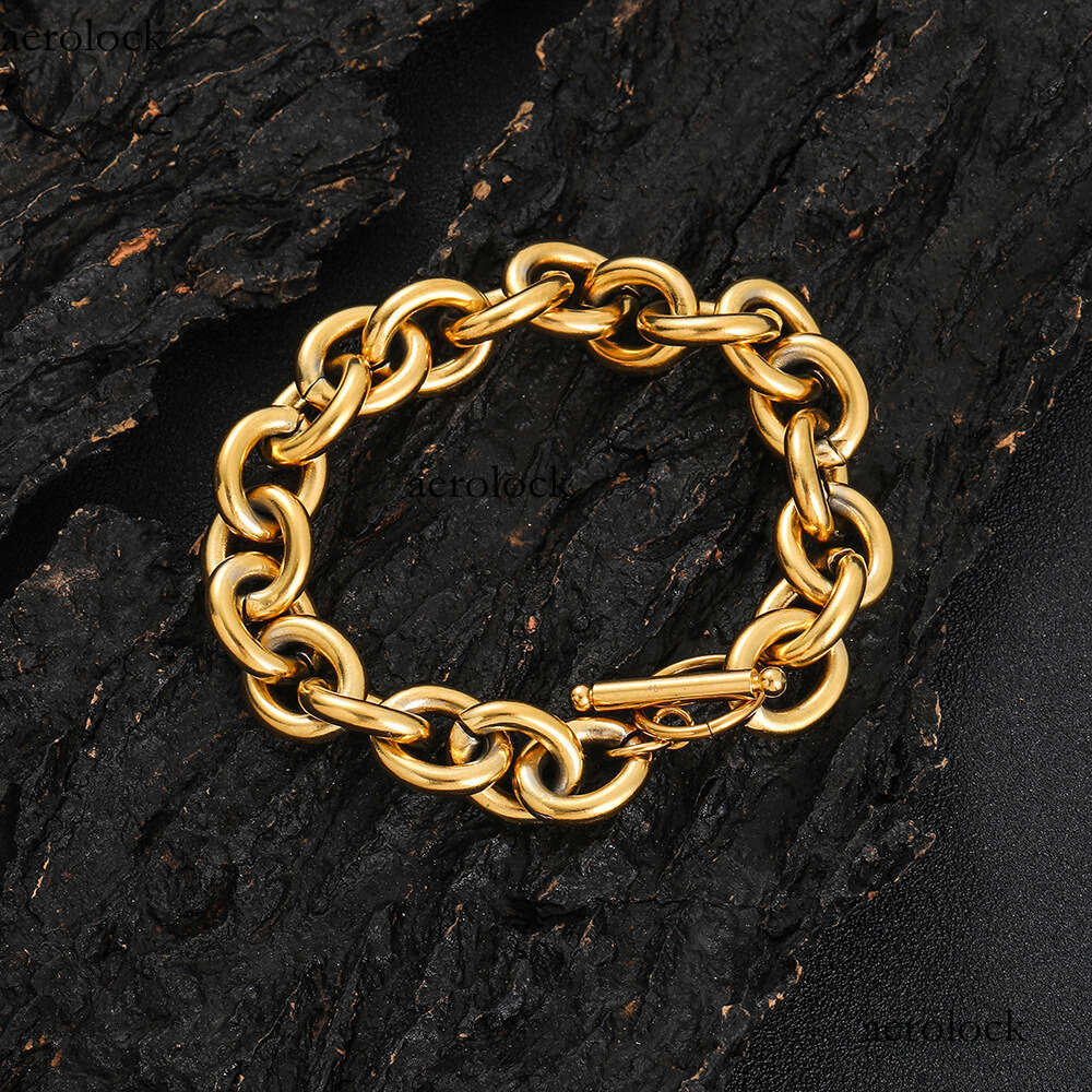 12mm Stainless Cross O Chain Trendy Hip-Hop Men's Titanium Steel Bracelet