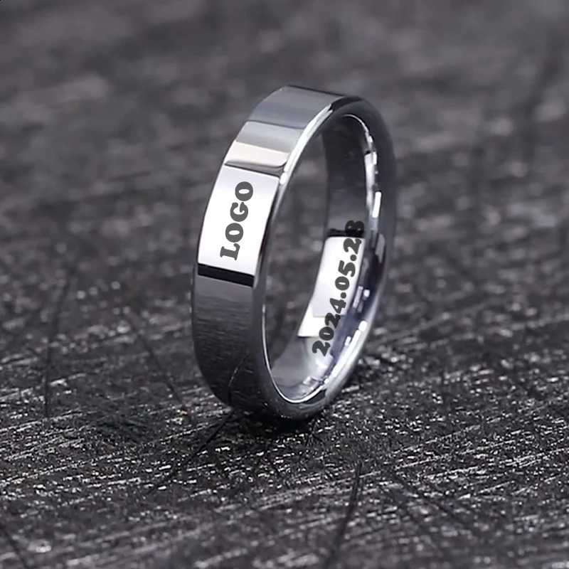 Personalized Customized Name Date Engraving Stainless Steel Ring Mens Couple Love Ring Womens Romantic Jewelry Gift 250805